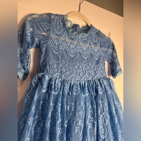 Trish Scully bella Rafaela dress Carolina blue *no belt* lace - Picture 3 of 8